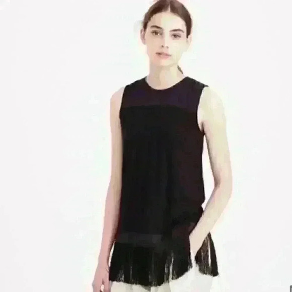 J Crew Sleeveless Fringe Top - Picture 1 of 8
